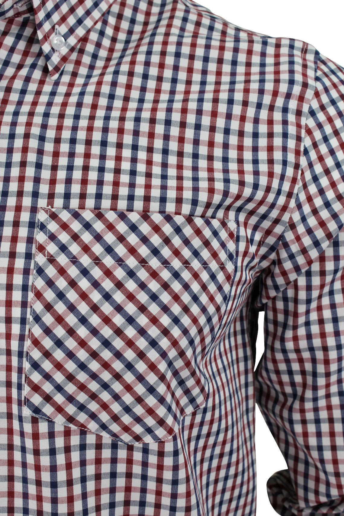 Mens Shirt Gingham Check by Xact - Fashion Long Sleeve Button Down