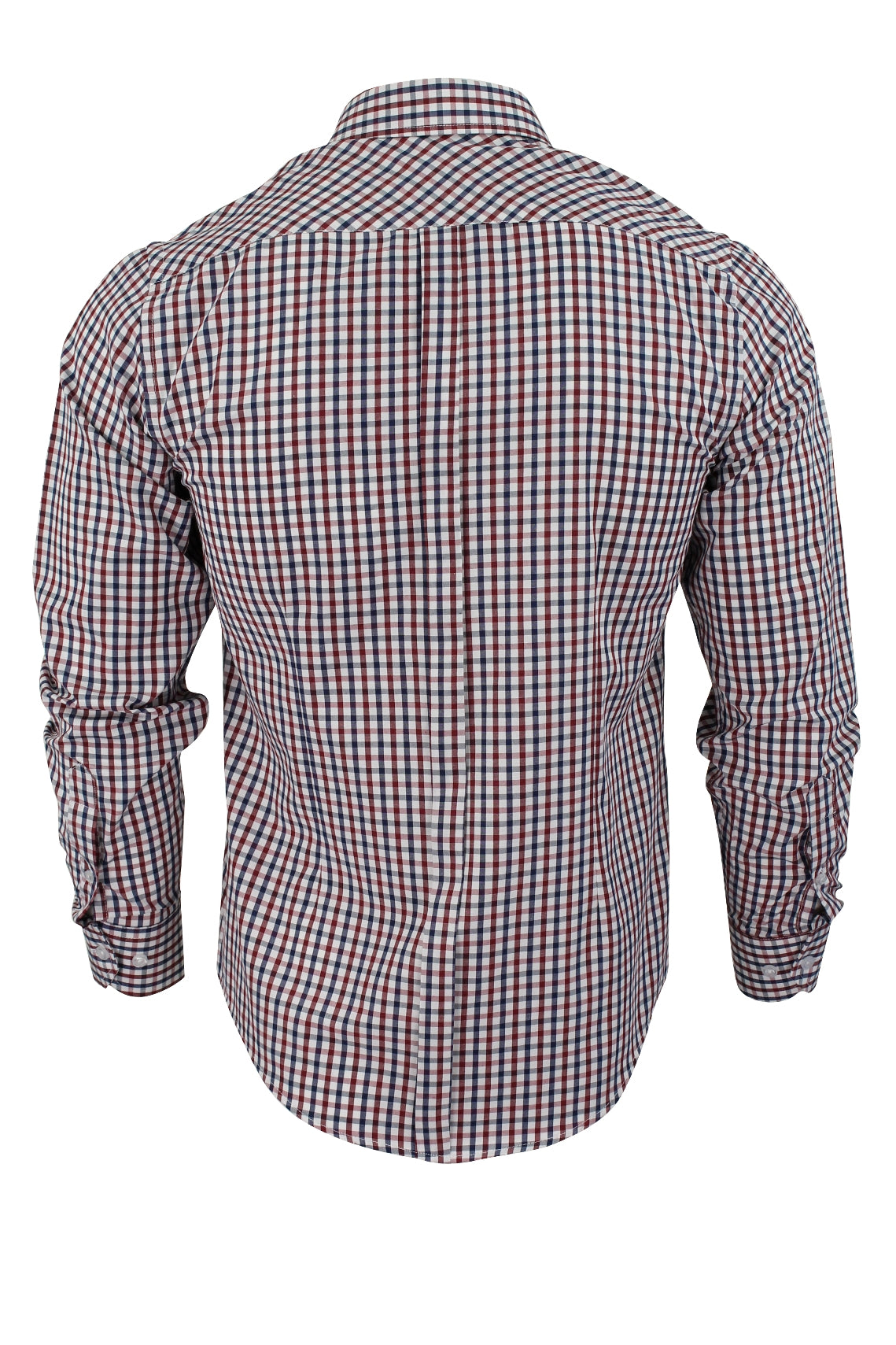 Mens Shirt Gingham Check by Xact - Fashion Long Sleeve Button Down