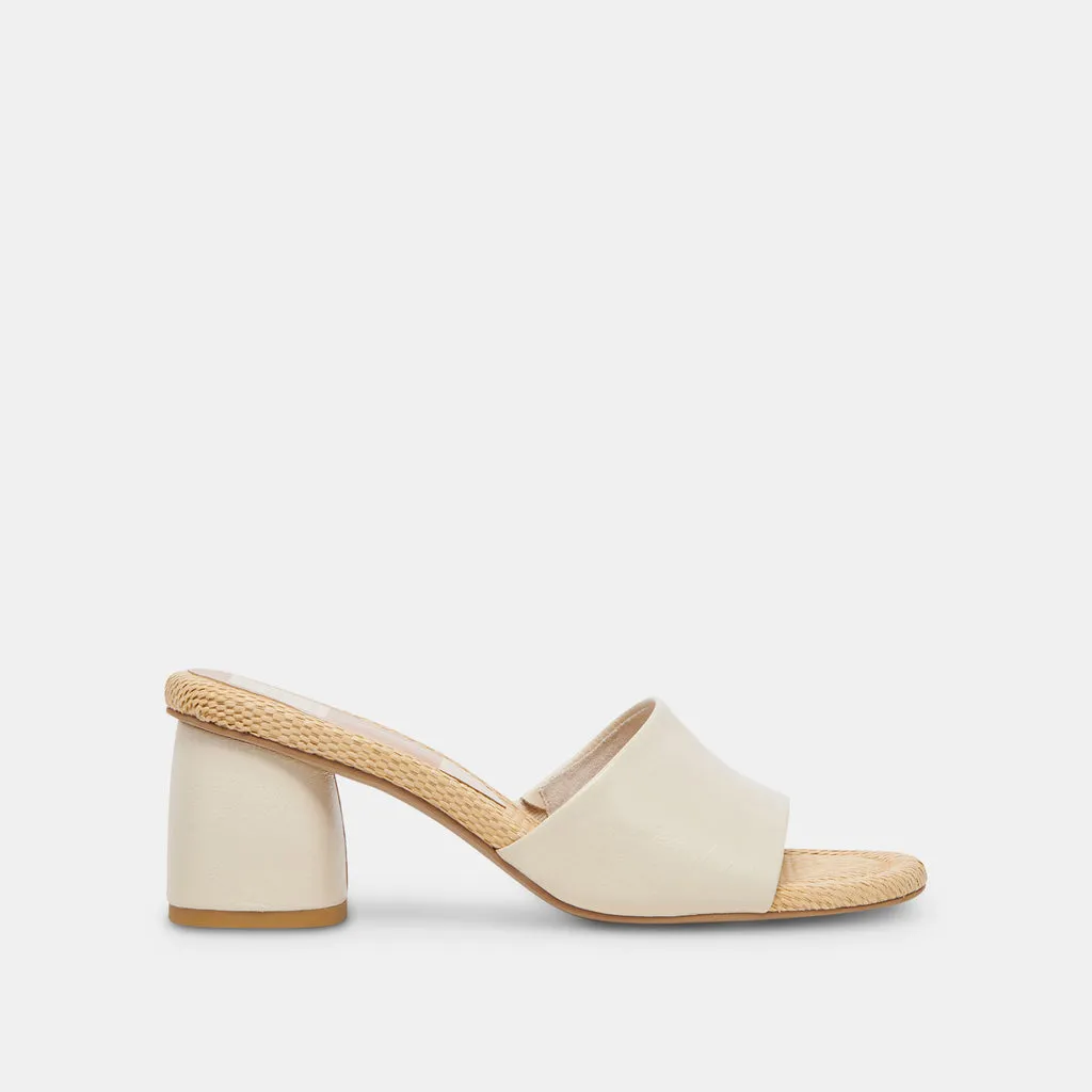 MINNY RAFFIA HEELS IVORY LEATHER– Dolce Vita 6928796745794