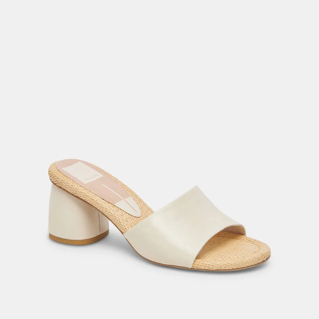 MINNY RAFFIA HEELS IVORY LEATHER– Dolce Vita 6928796745794