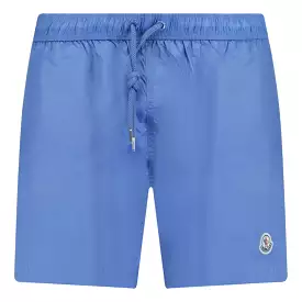 MONCLER LOGO SWIM SHORTS BLUE