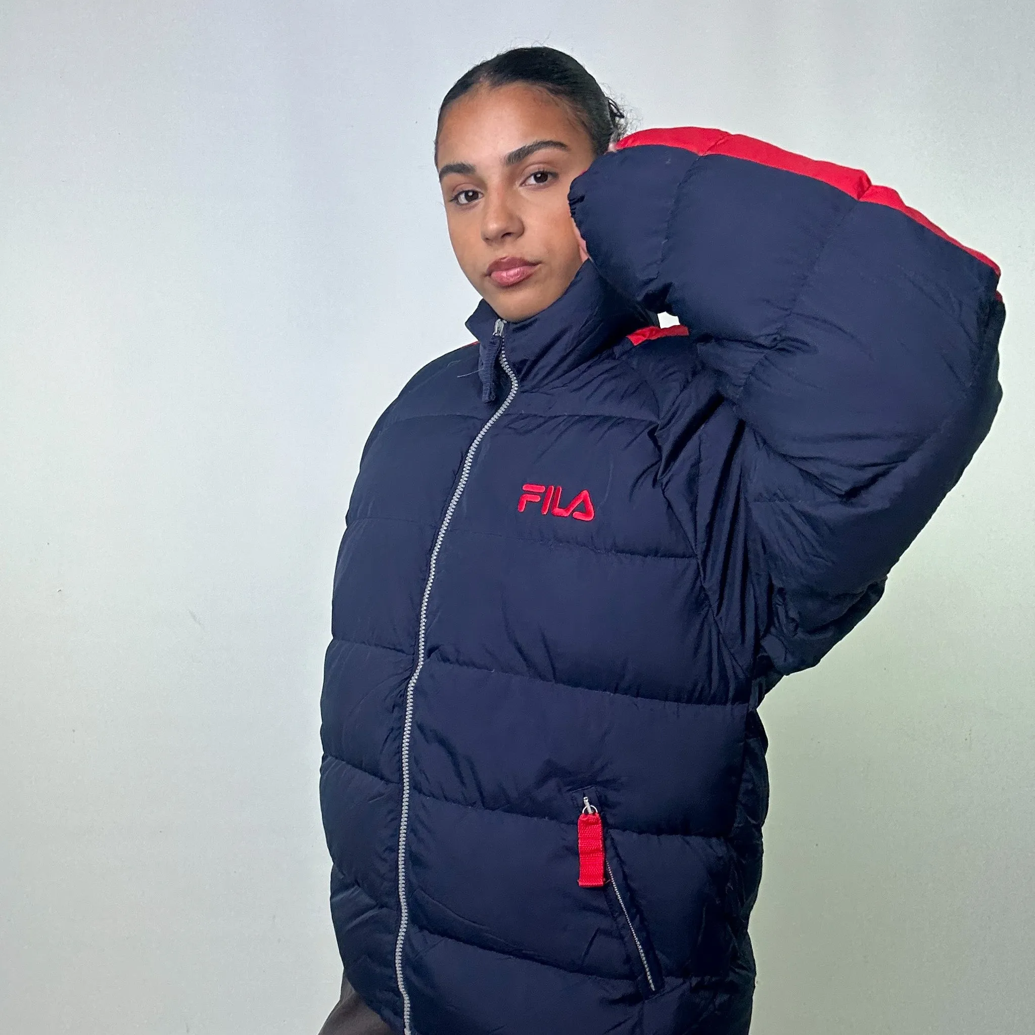 Navy Blue 90s FILA Puffer Jacket Coat (S/M)