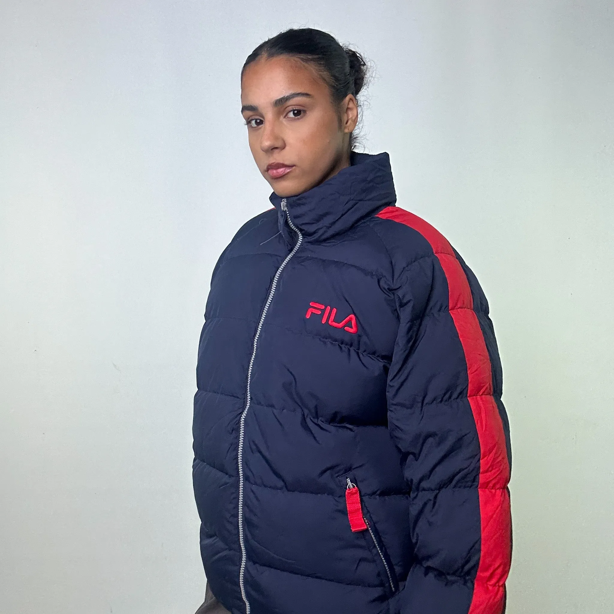 Navy Blue 90s FILA Puffer Jacket Coat (S/M)