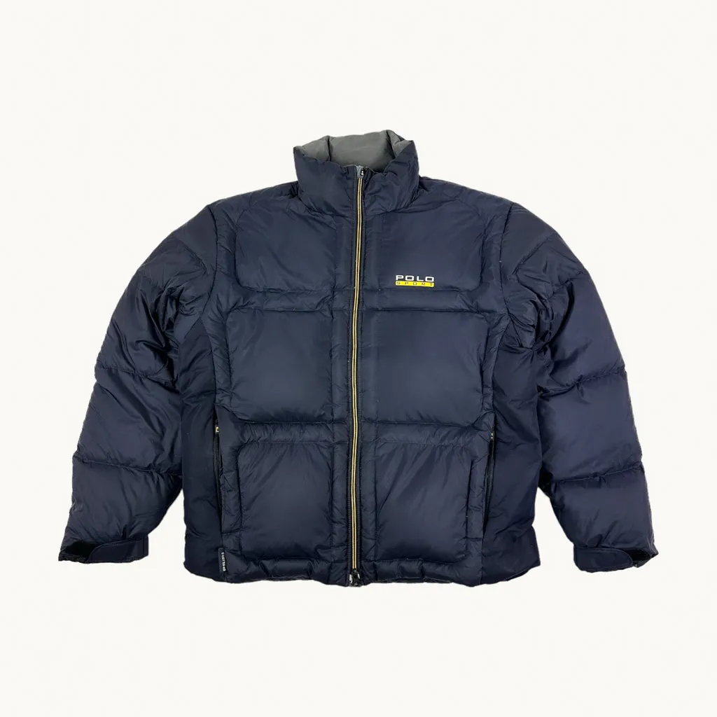 Navy Blue 90s Polo Sport Ralph Lauren Puffer Jacket Coat (L)