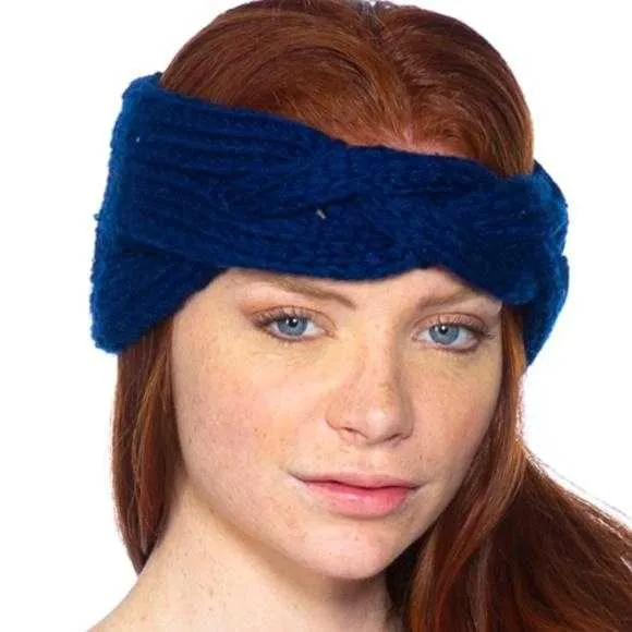 Navy Blue Knitted Headband