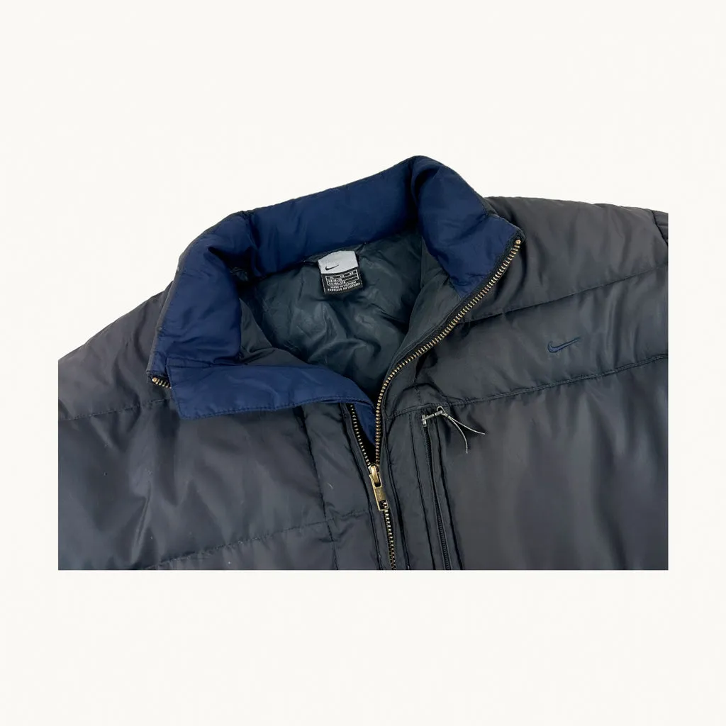 Navy Blue y2ks NIKE Puffer Jacket Coat (XL)