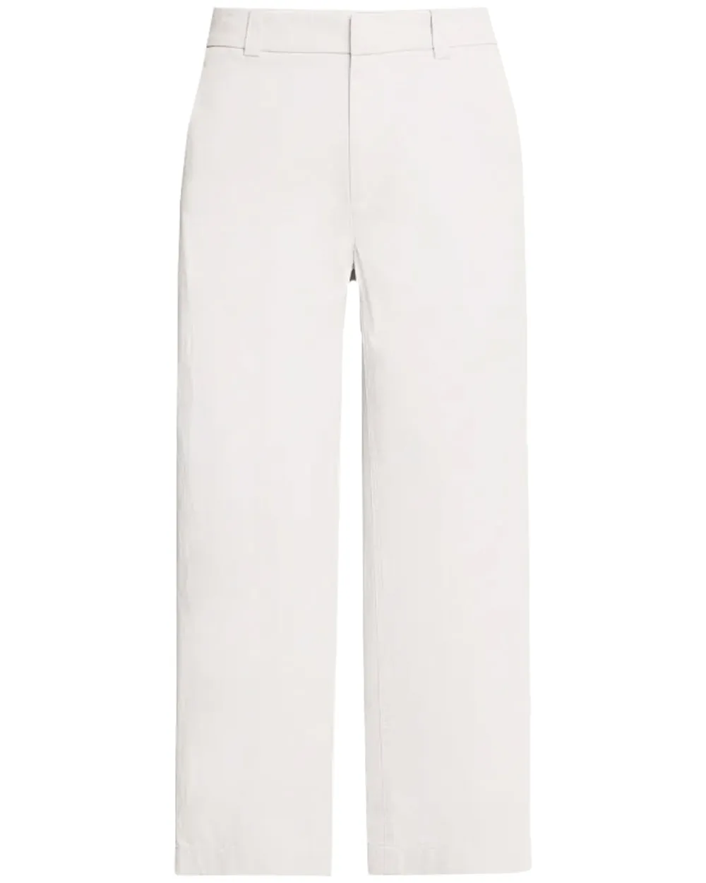 Off White Low Rise Washed Cotton Crop Pant