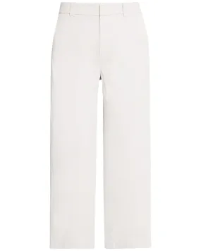 Off White Low Rise Washed Cotton Crop Pant