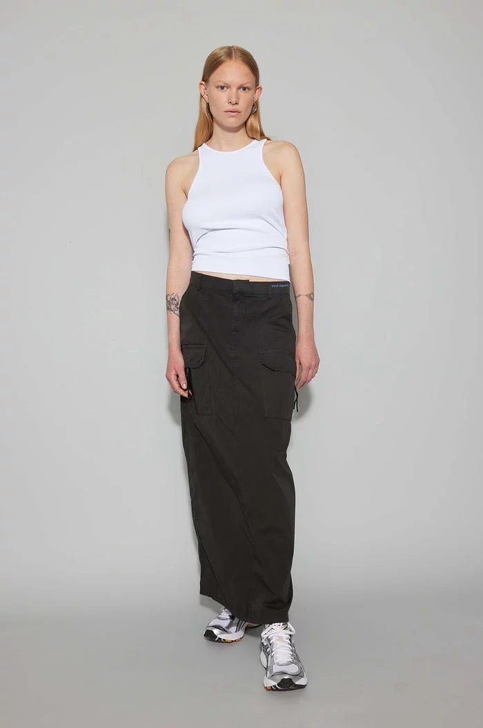 oval square Arrow Maxi Skirt Black