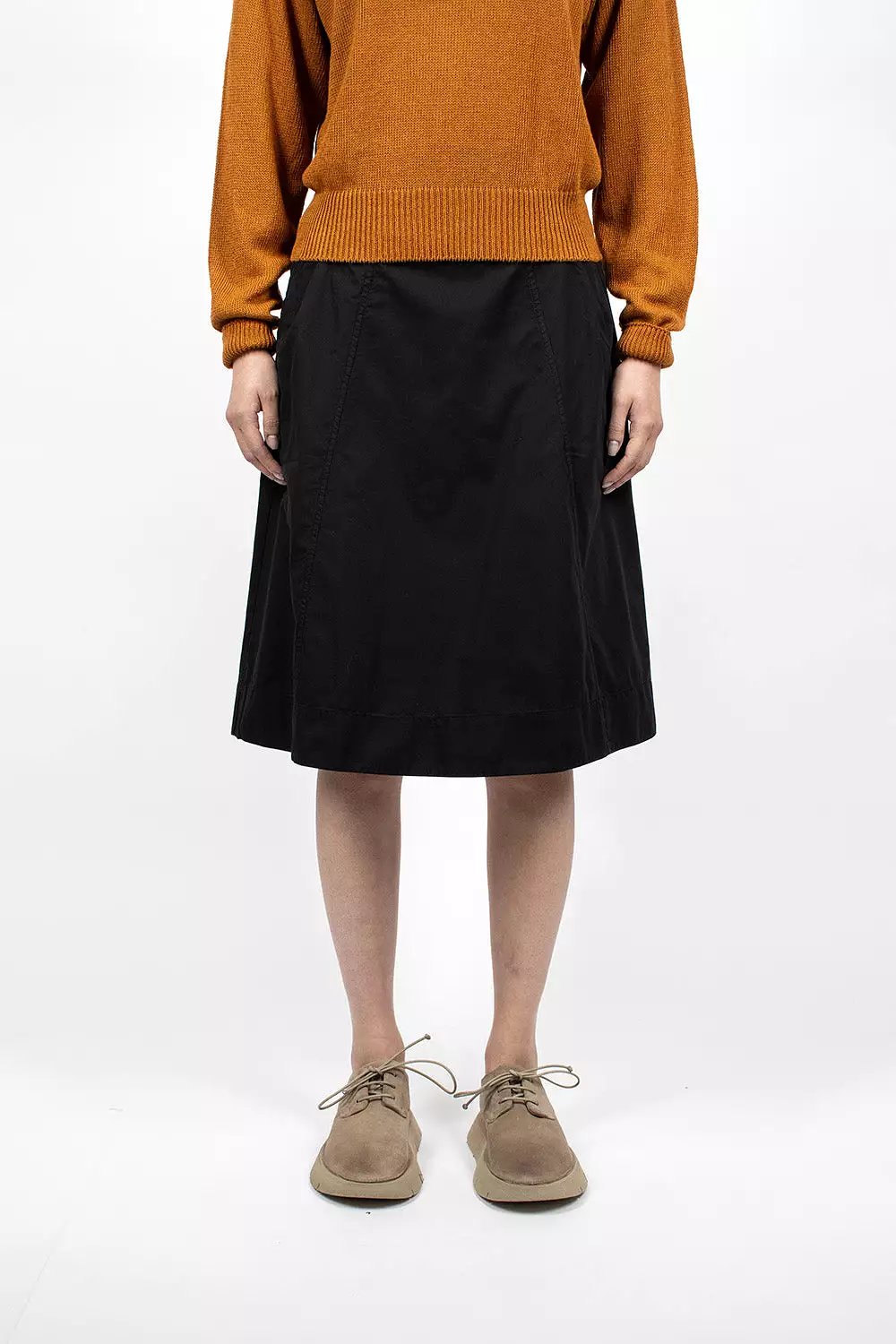 Panelled Scout Skirt Black Twill