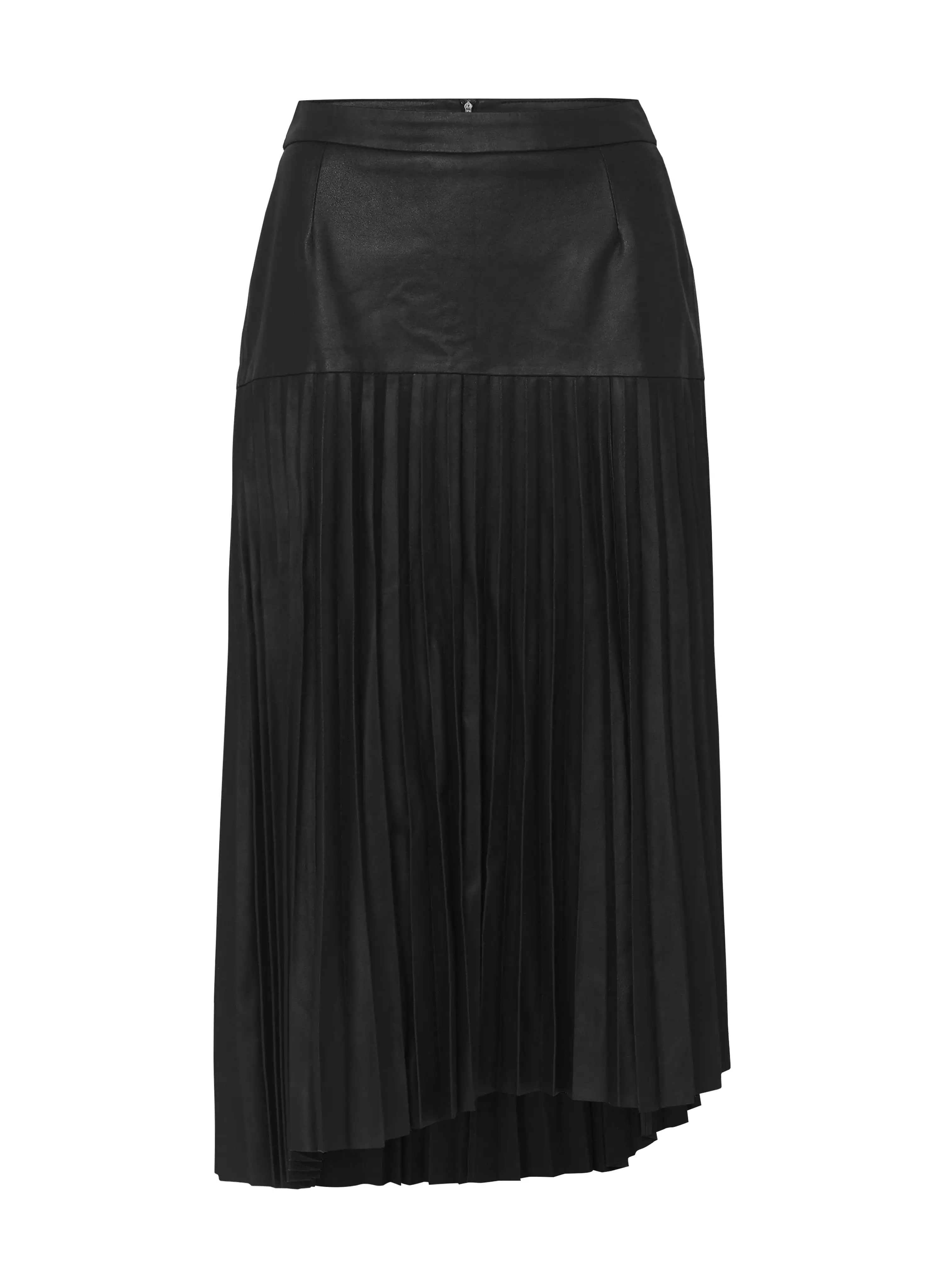 Park Avenue Pleated Skirt Black Leather