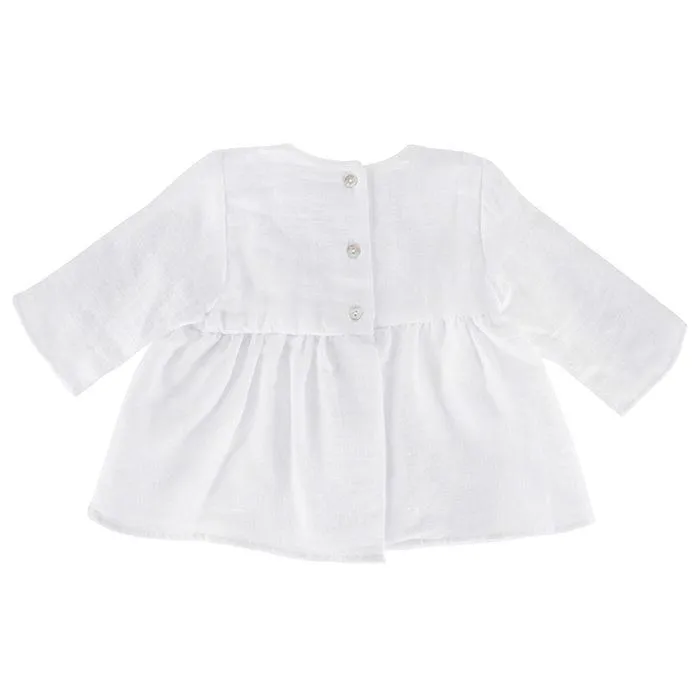 Pequeno Tocon Baby Long Sleeved Dress White