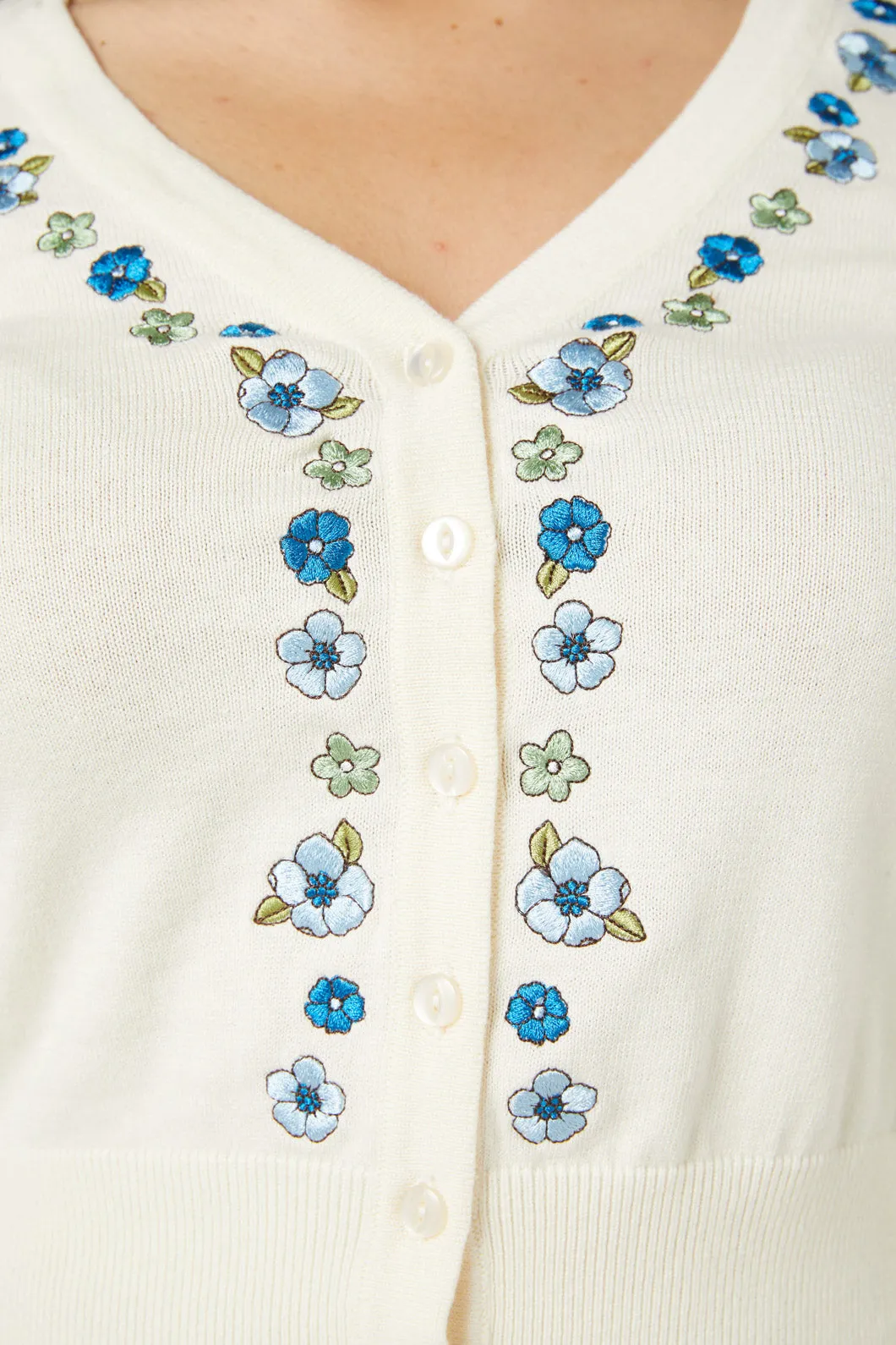 Petal Embroidered Cardi