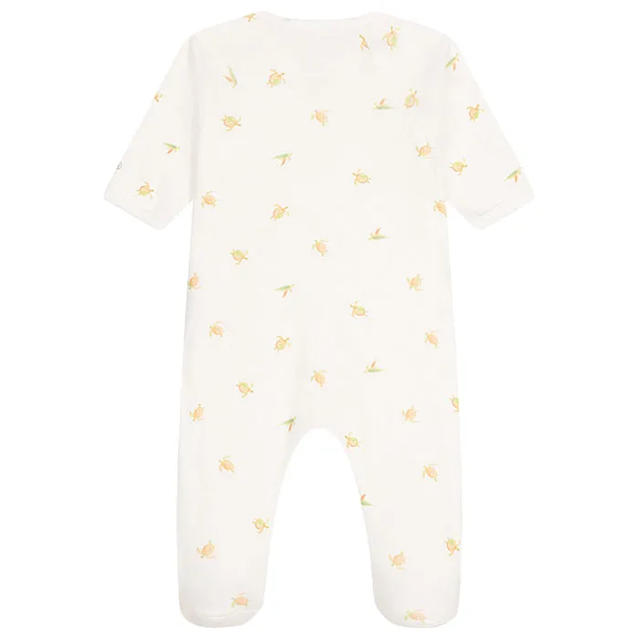 Petit Bateau Baby Pyjamas With Turtle Print Marshmallow White