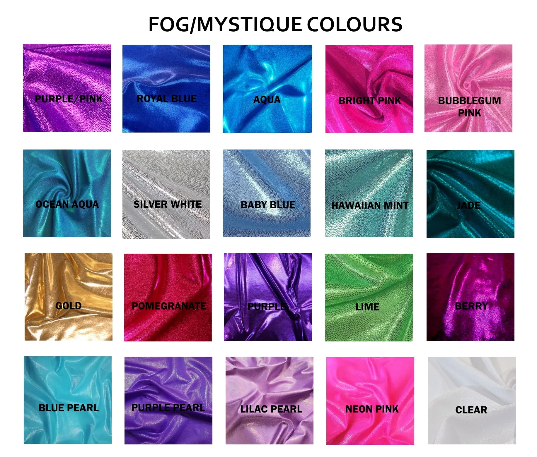 PLAIN MYSTIQUE/FOG LEOTARDS - ALL COLOURS