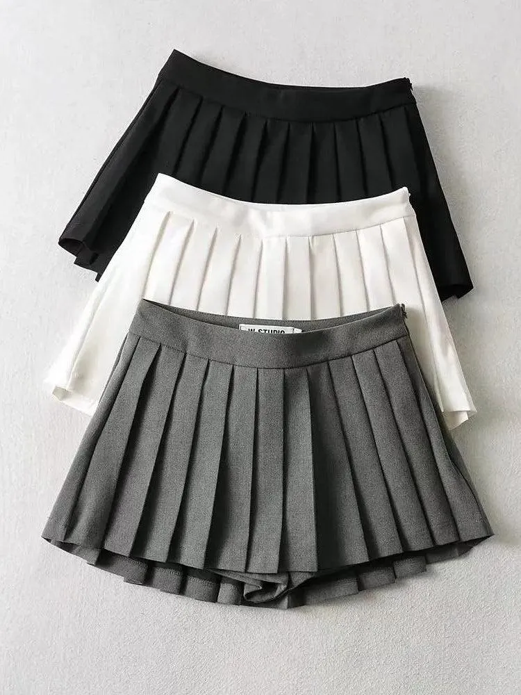 Pleated Mini School Skort