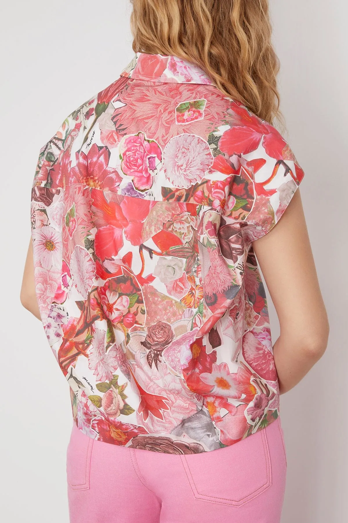 Poplin Cocoon Shirt in Pink Clematis