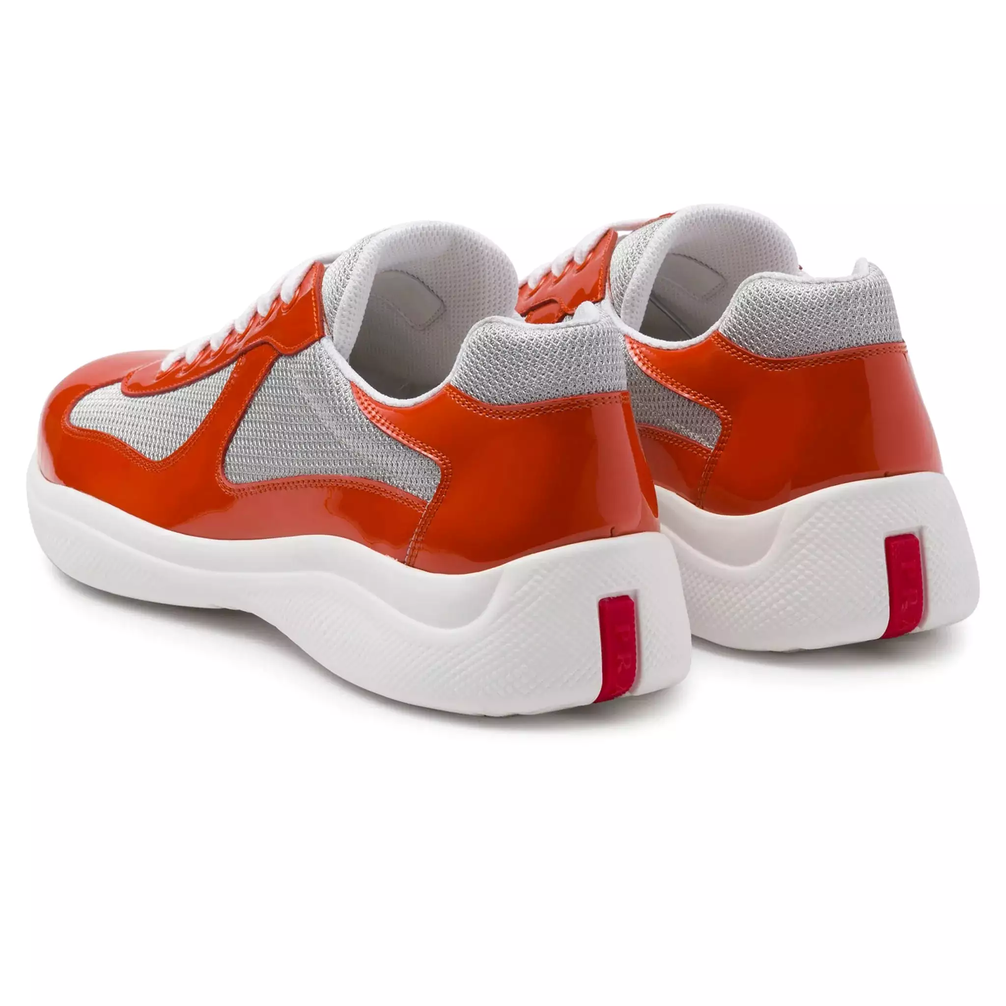 Prada Americas Cup Orange Silver Sneaker