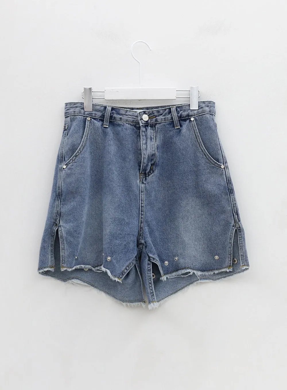 Removable Buttoned Wide Leg Denim Pants IU20