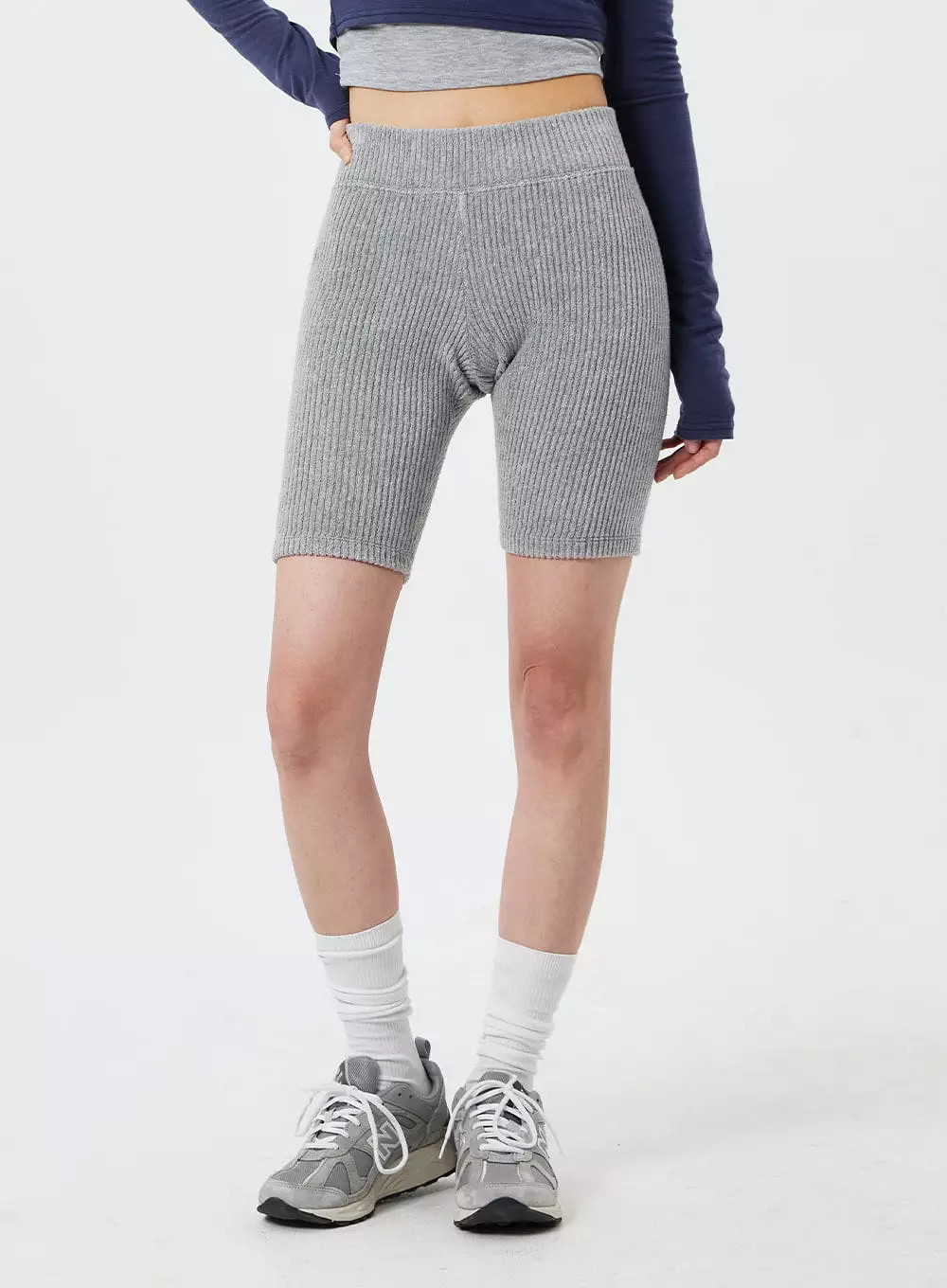 Ribbed Knit Bike Shorts CF322