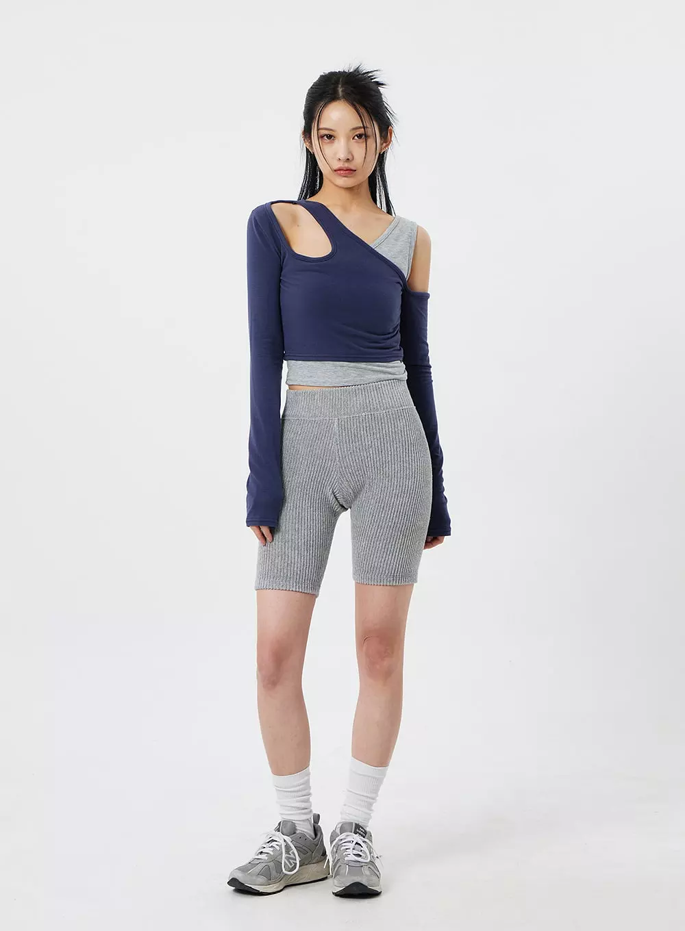 Ribbed Knit Bike Shorts CF322