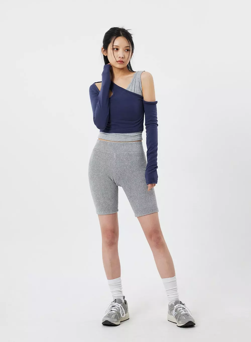 Ribbed Knit Bike Shorts CF322