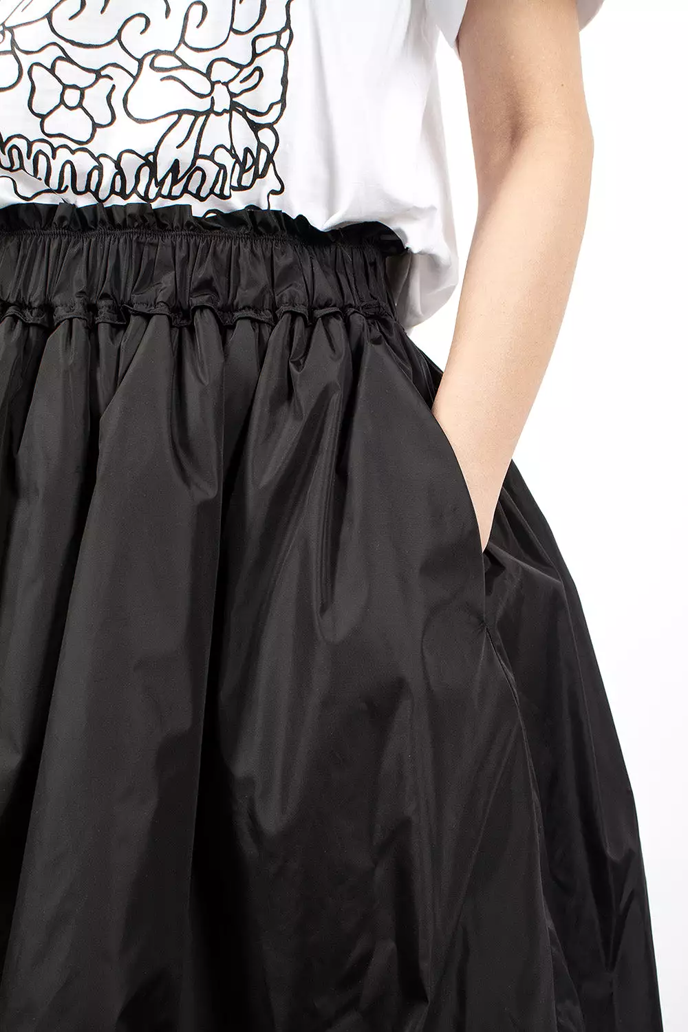 Ruched midi Skirt Black