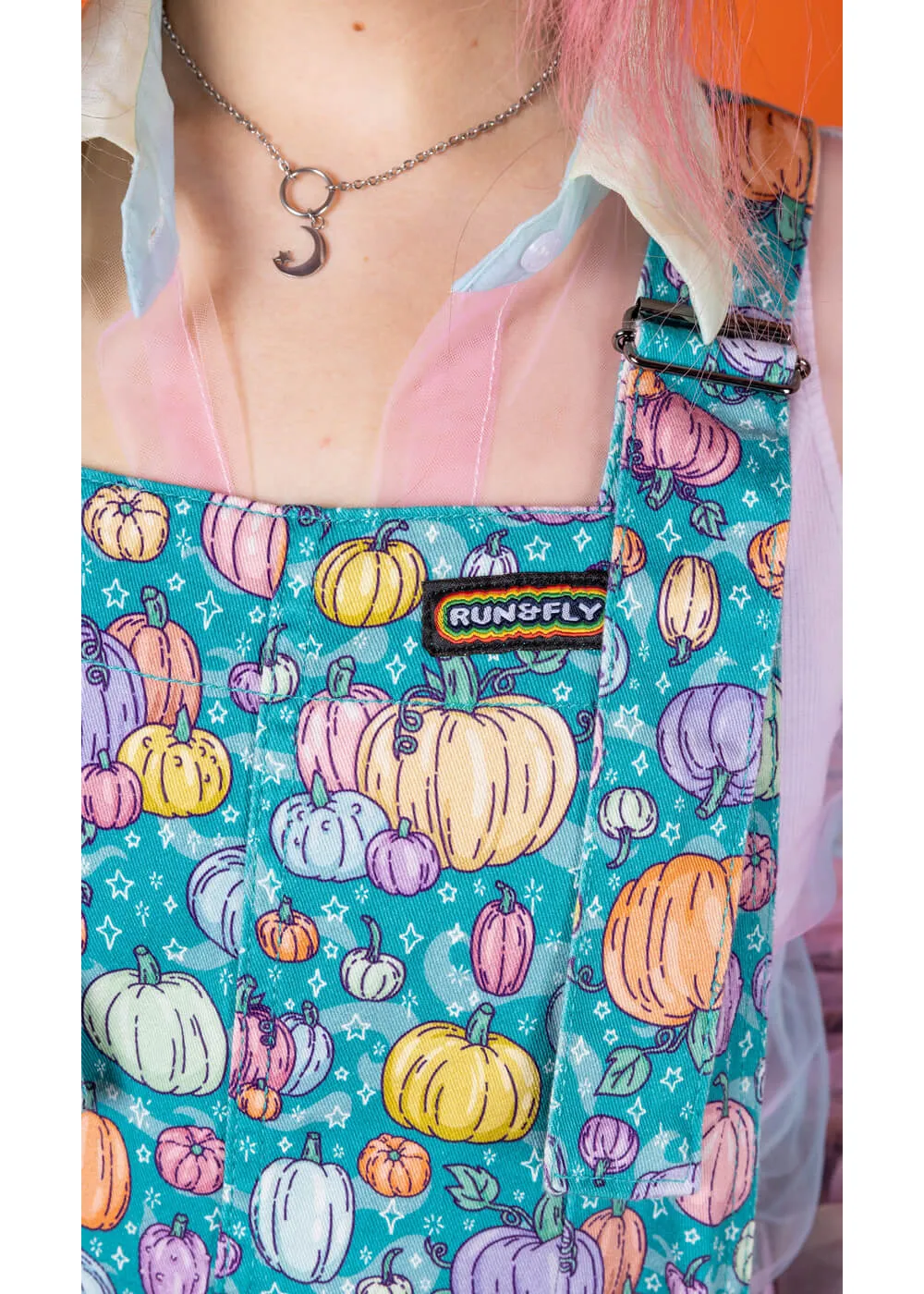 Run & Fly Pumpkin Patch 60's Pinafore Dress Pastel