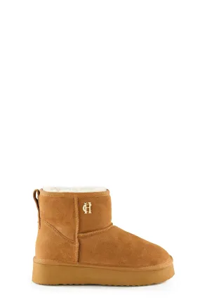 Shearling Platform Boot (Tan)