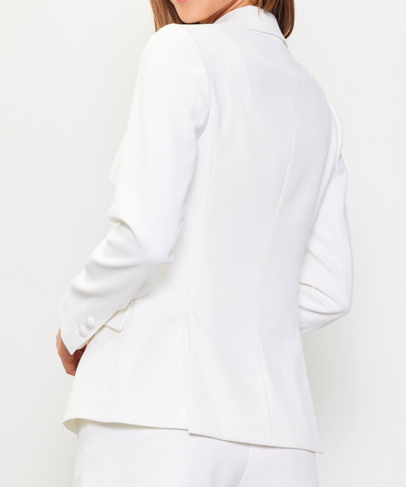 Slanted Pocket Blazer - White