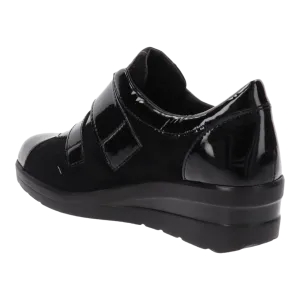 Sneakers da donna con strappi e con zeppa  nero Cod: 36205