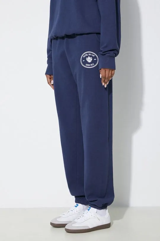 Sporty & Rich cotton joggers Eden Crest Sweatpants navy blue color SW1072NA