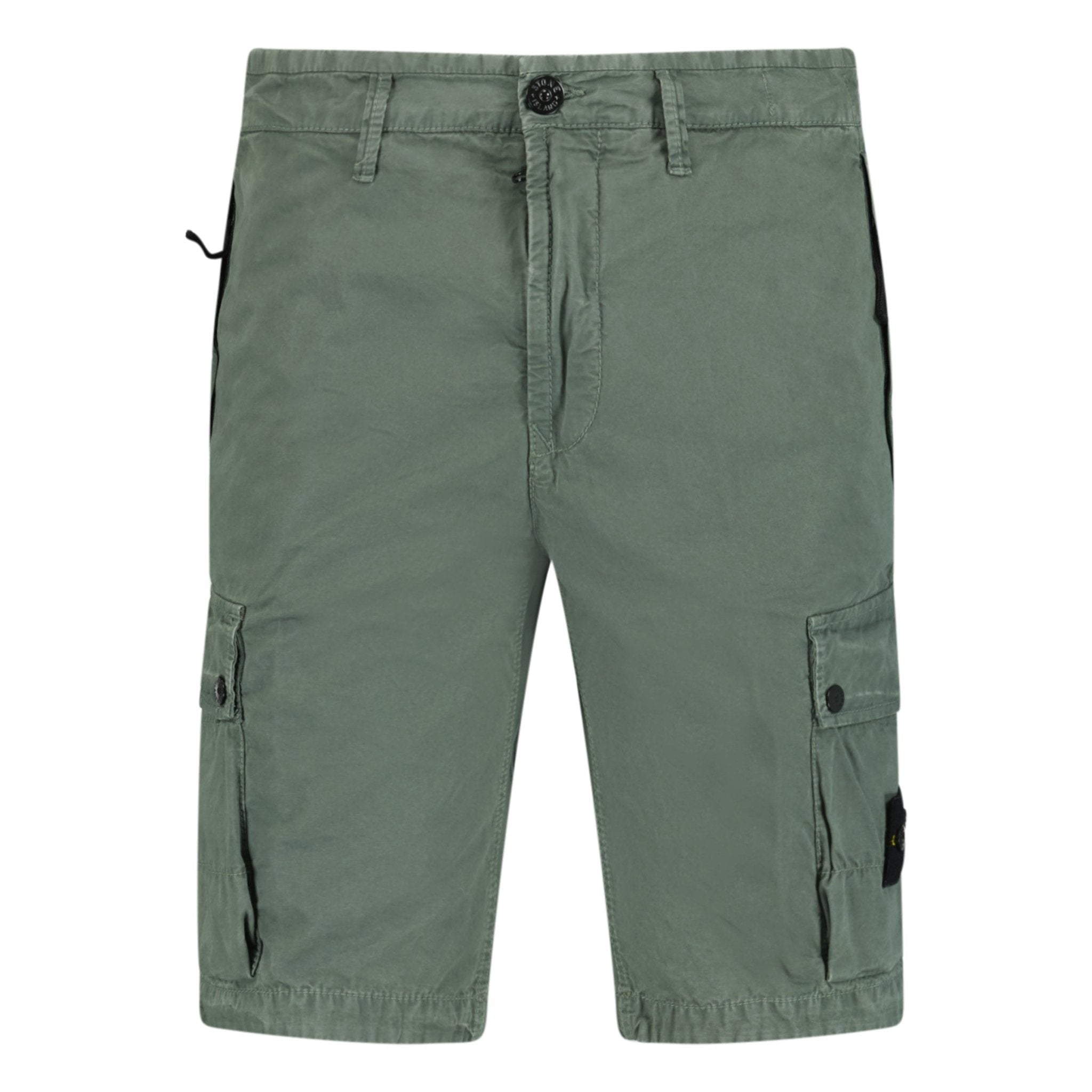 STONE ISLAND MUSK GREEN BERMUDA CARGO SHORTS