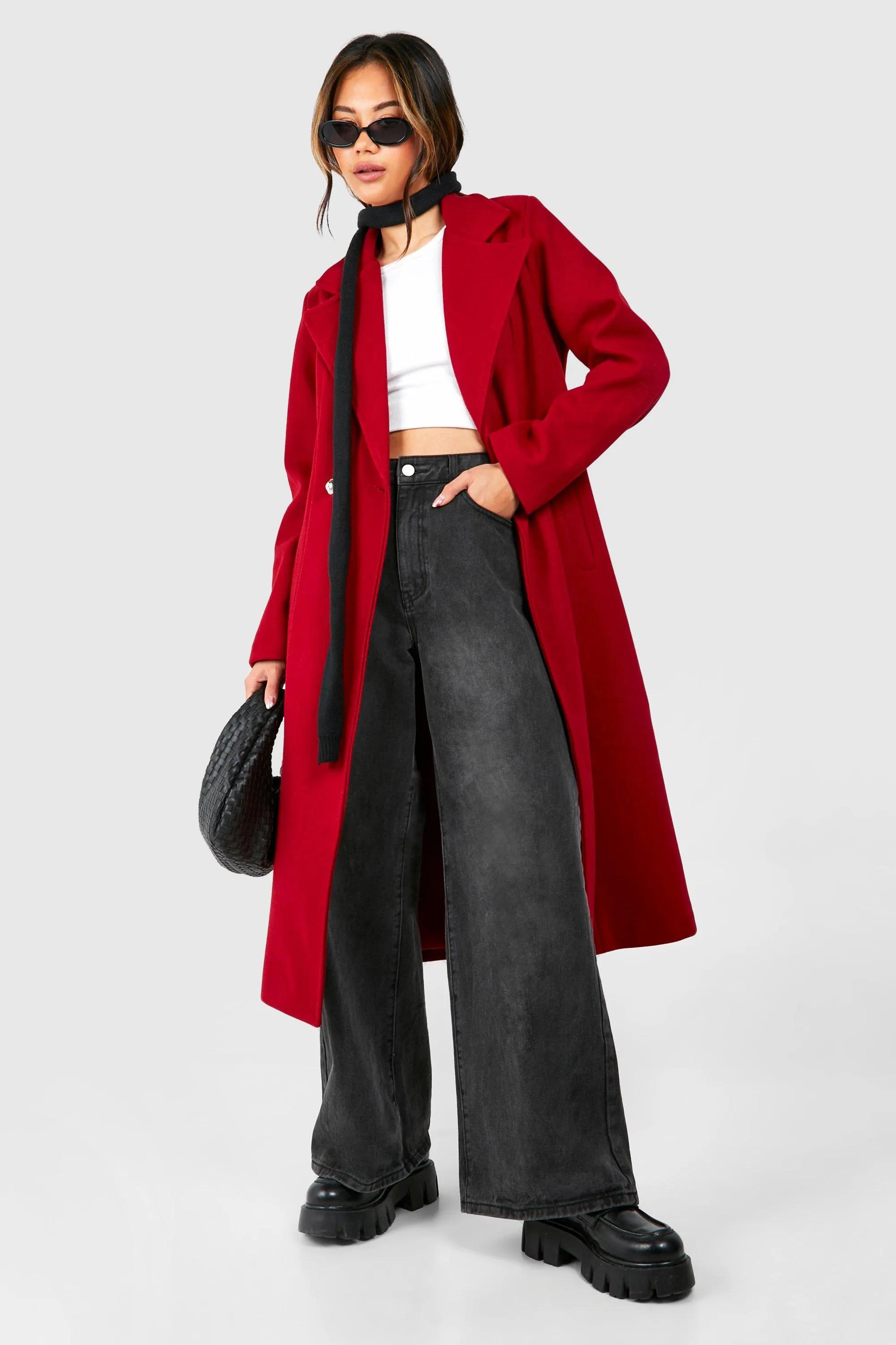 Tailored Wool Look Maxi Coat