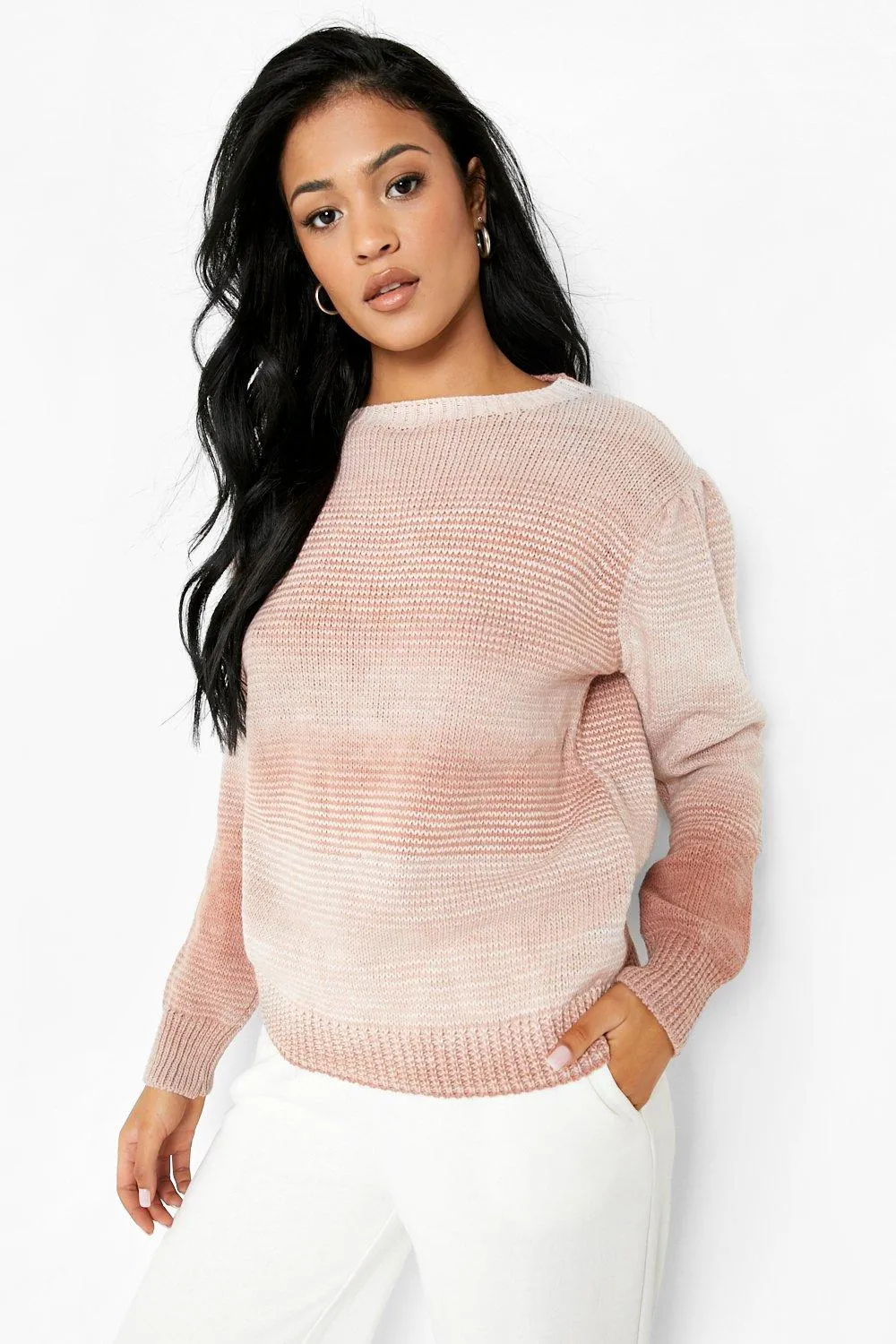 Tall Ombre Puff Sleeve Sweater