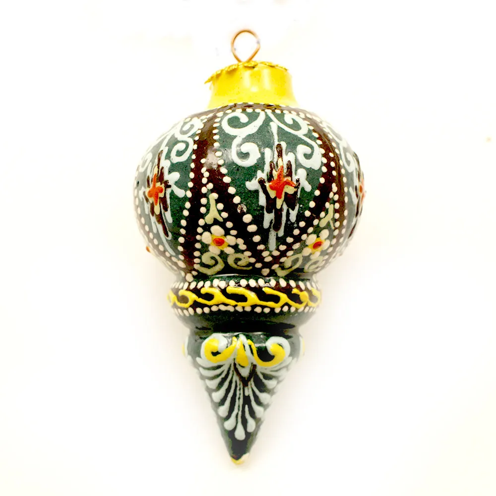 Teal Geometrical Design Small Ceramic Ornament