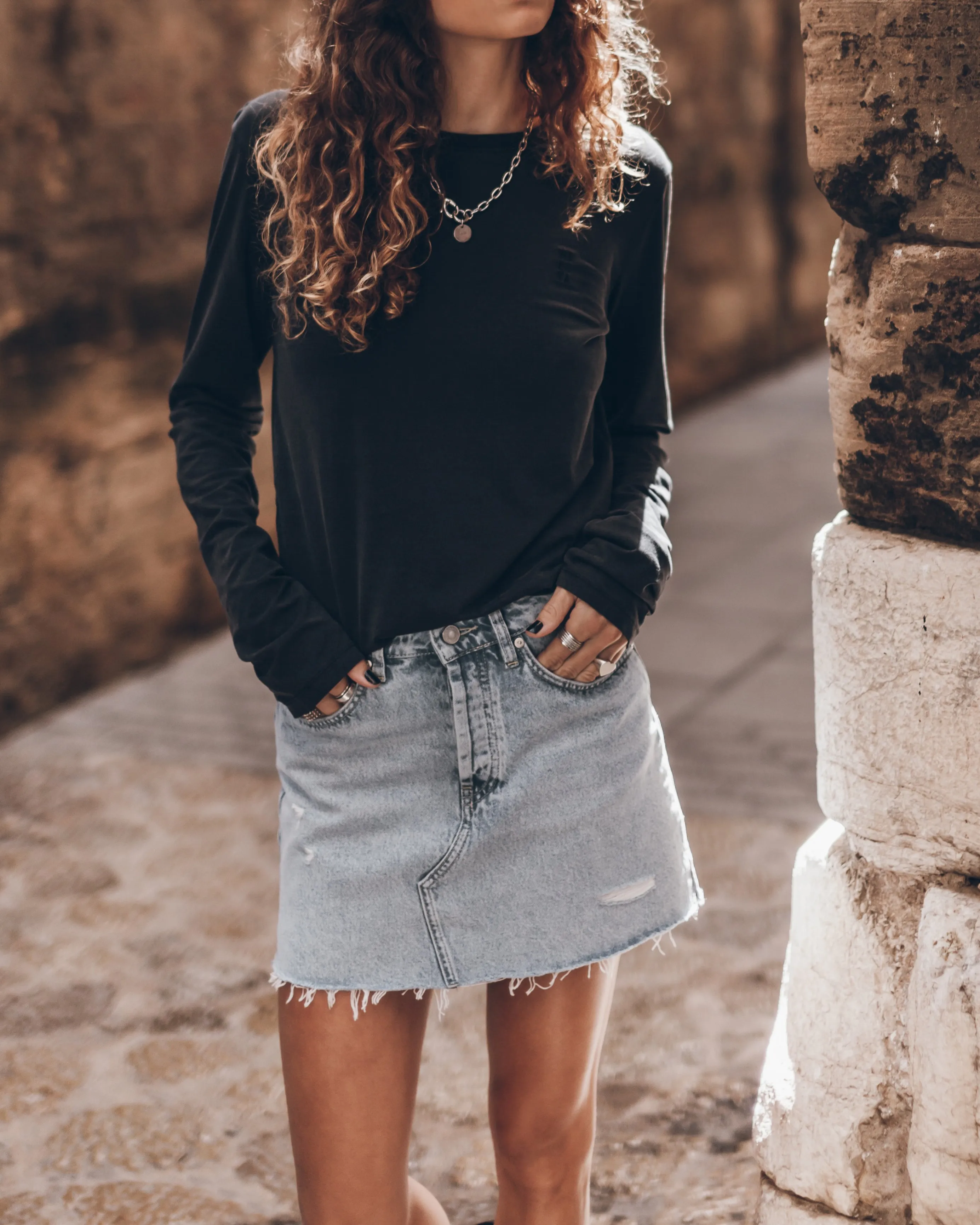 The Blue Denim Skirt