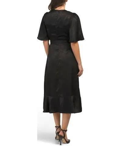 Tj Maxx Short Sleeve Faux Wrap Midi Dress For Women