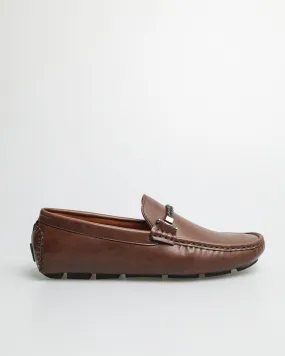 Tomaz C471 Men's Braided Buckle Moccasins (Brown)