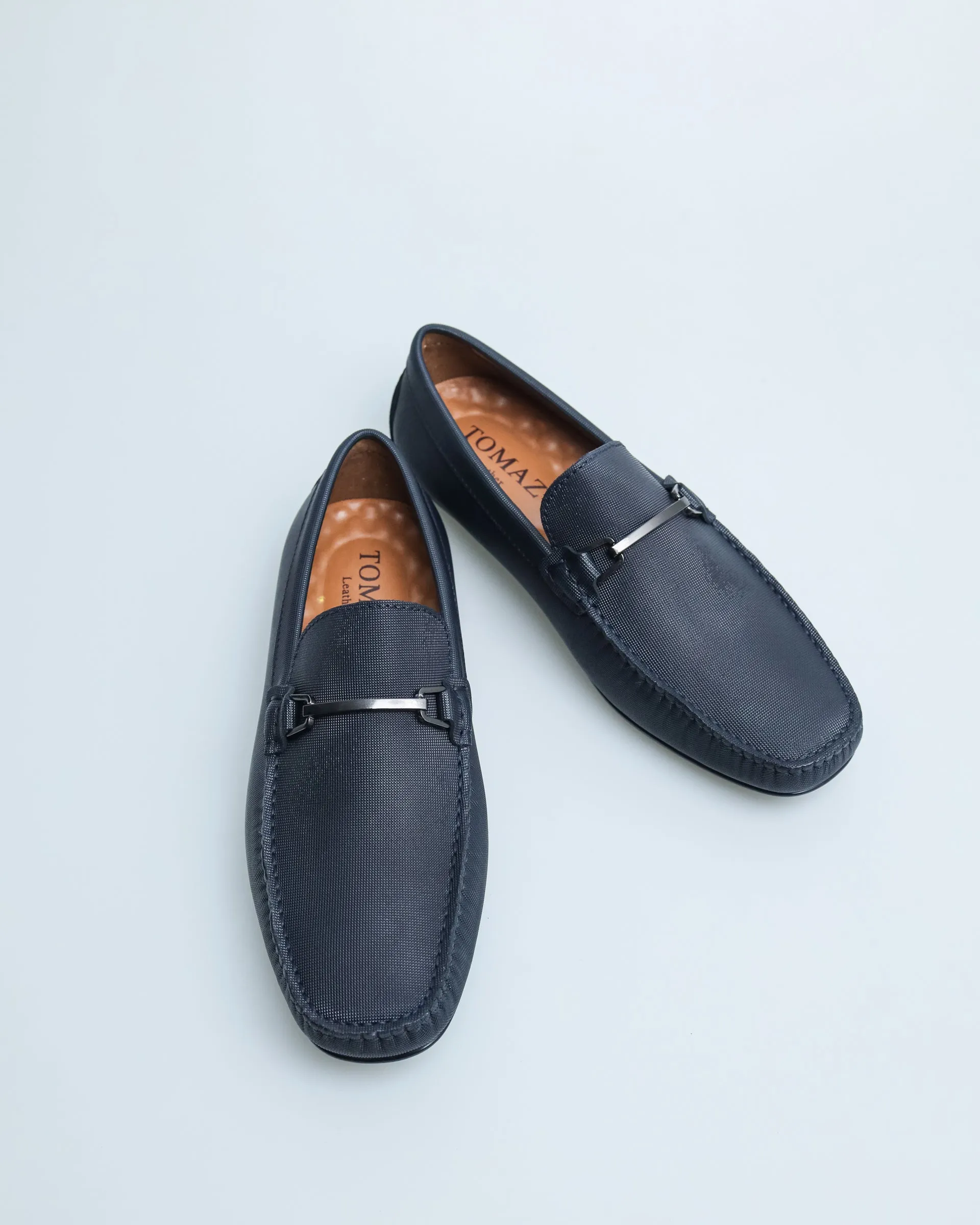 Tomaz C491 Men's Buckle Moccasins (Navy)