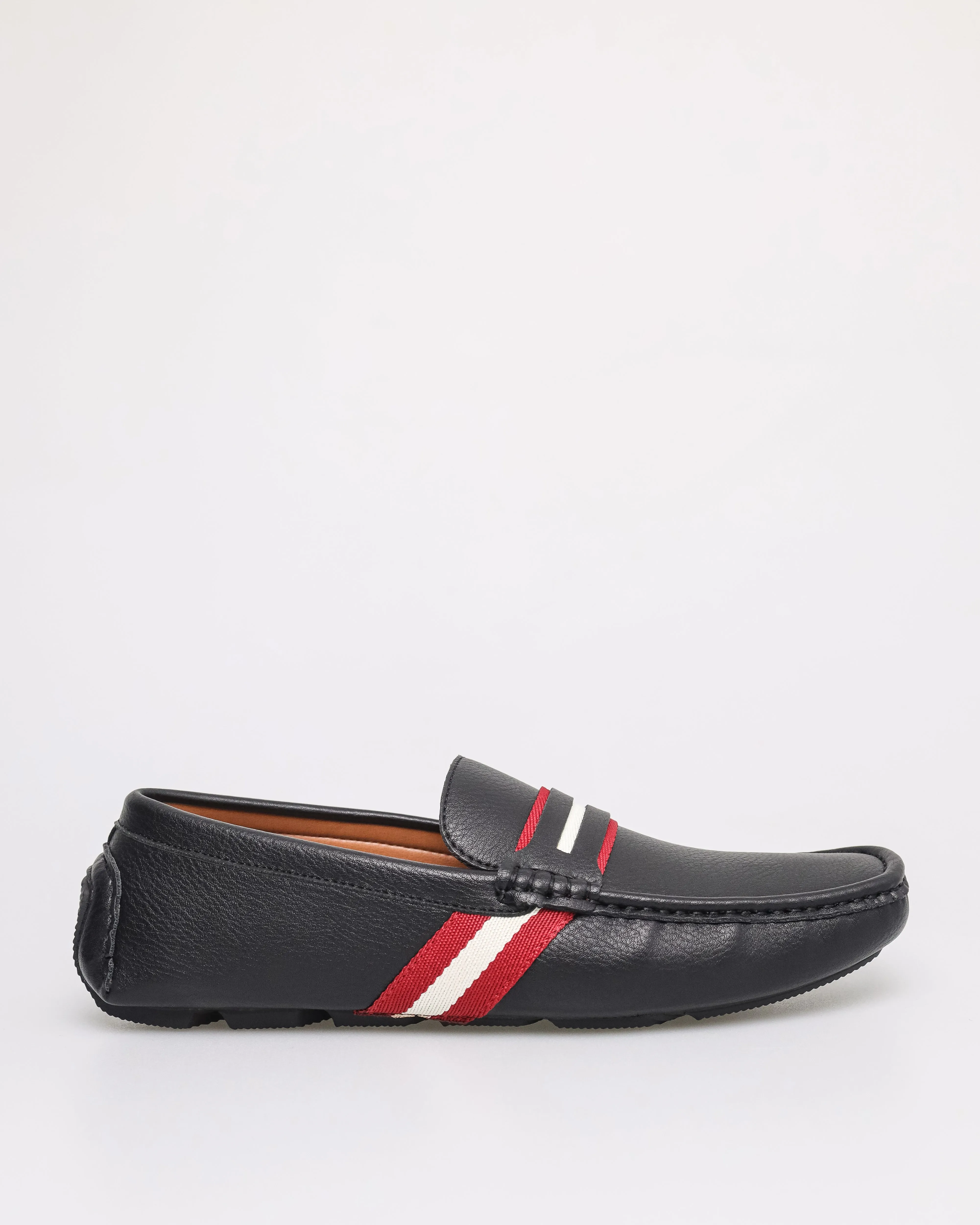 Tomaz C530 Men's Stripe Moccasins (Black)