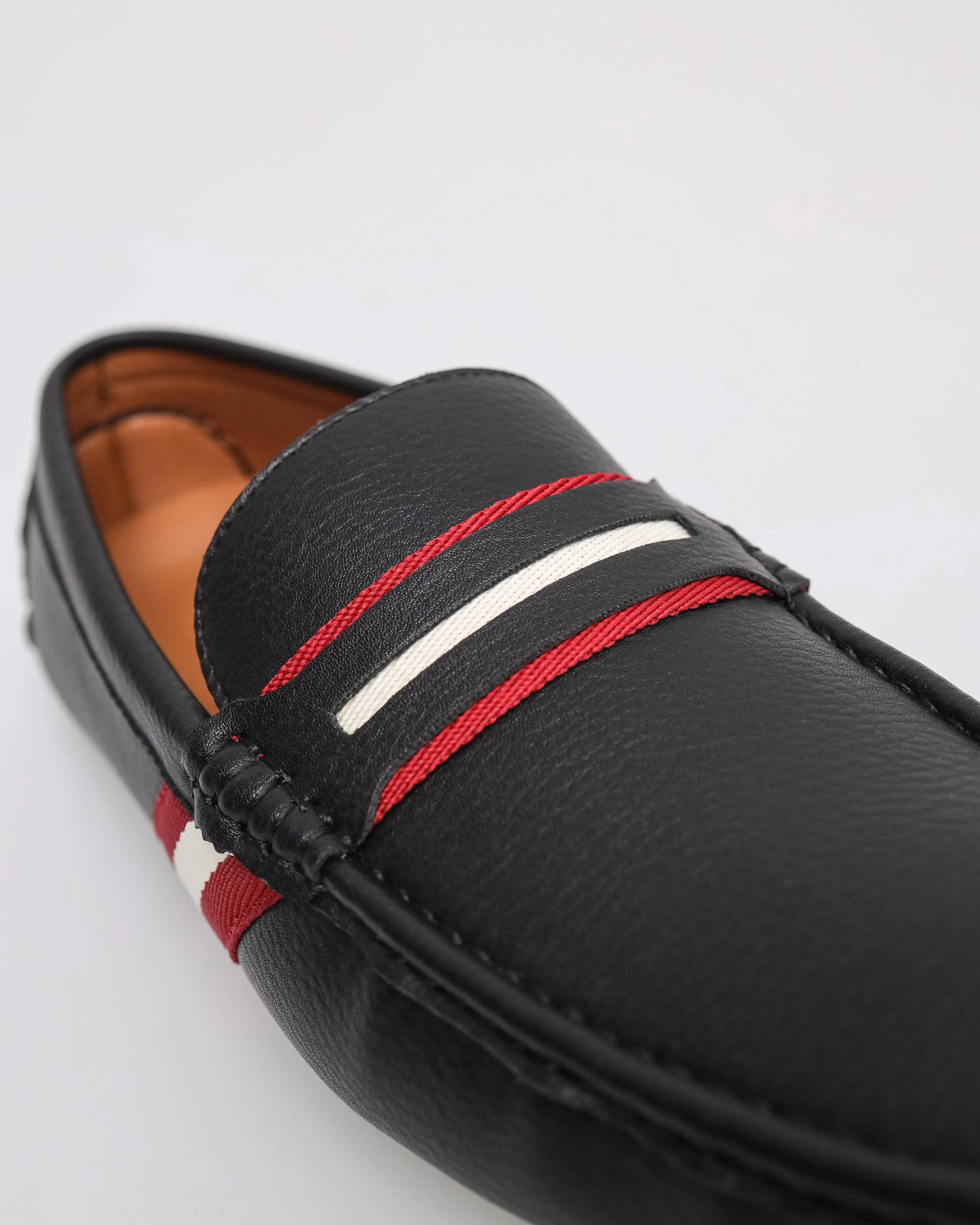 Tomaz C530 Men's Stripe Moccasins (Black)