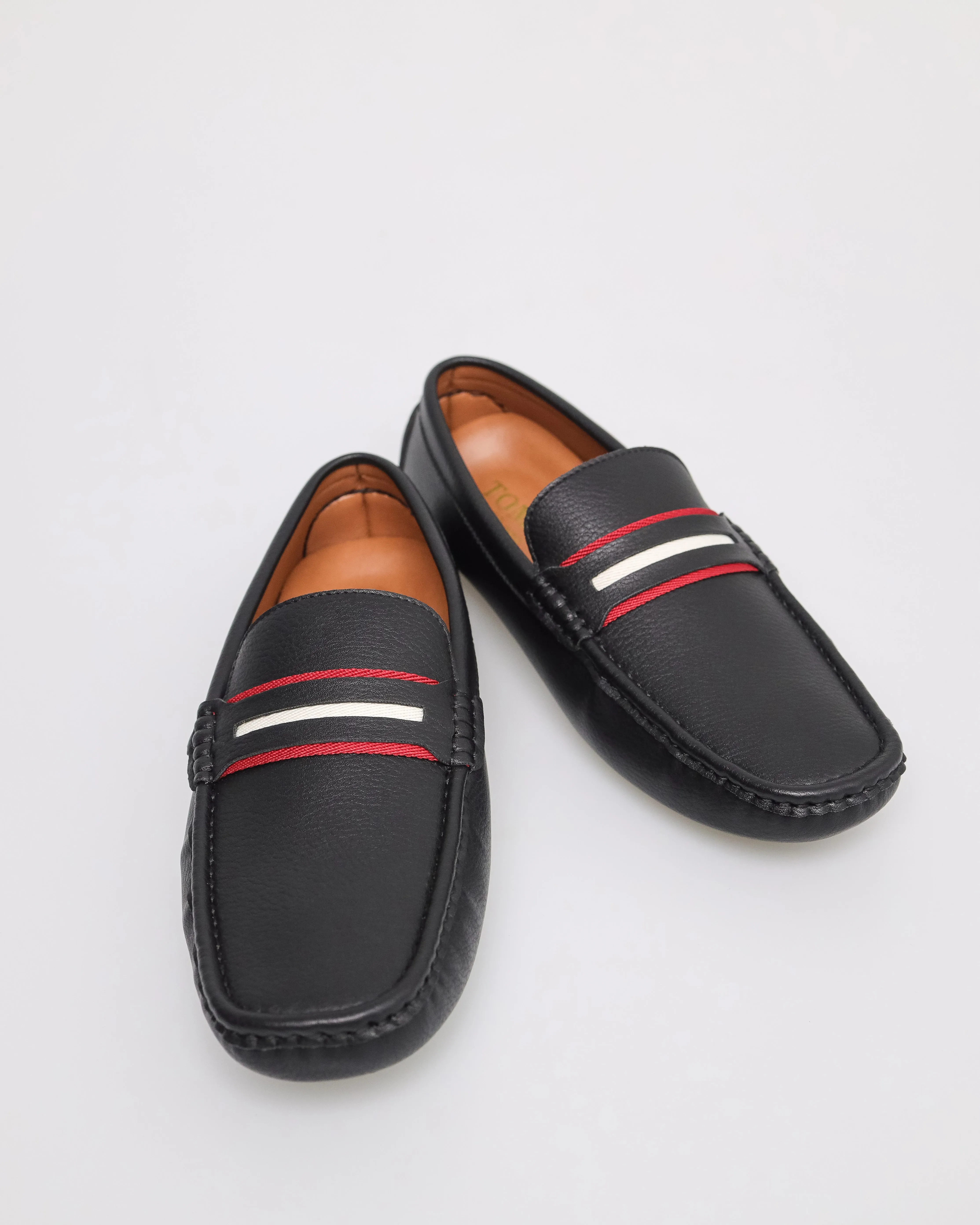 Tomaz C530 Men's Stripe Moccasins (Black)