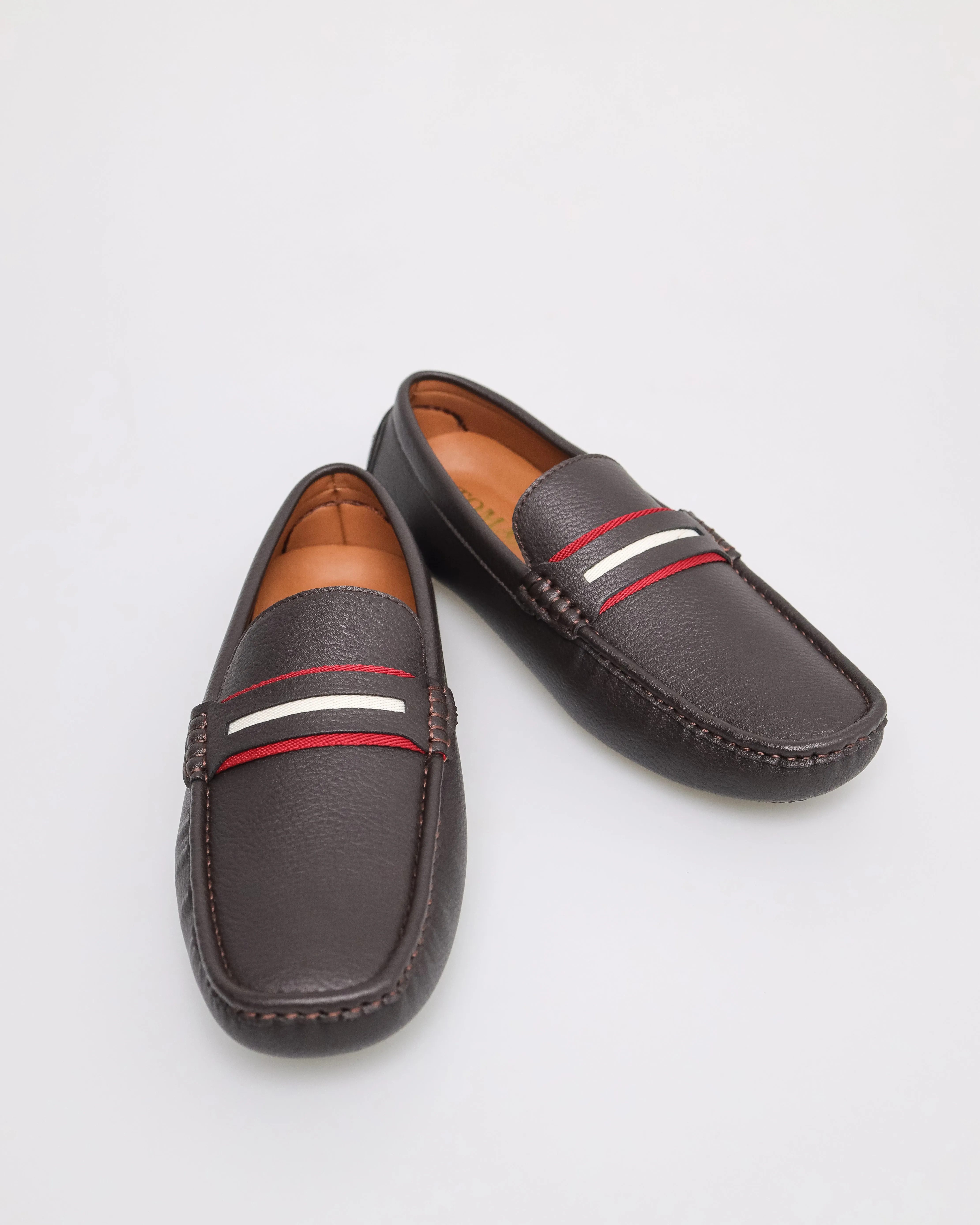 Tomaz C530 Men's Stripe Moccasins (Coffee)