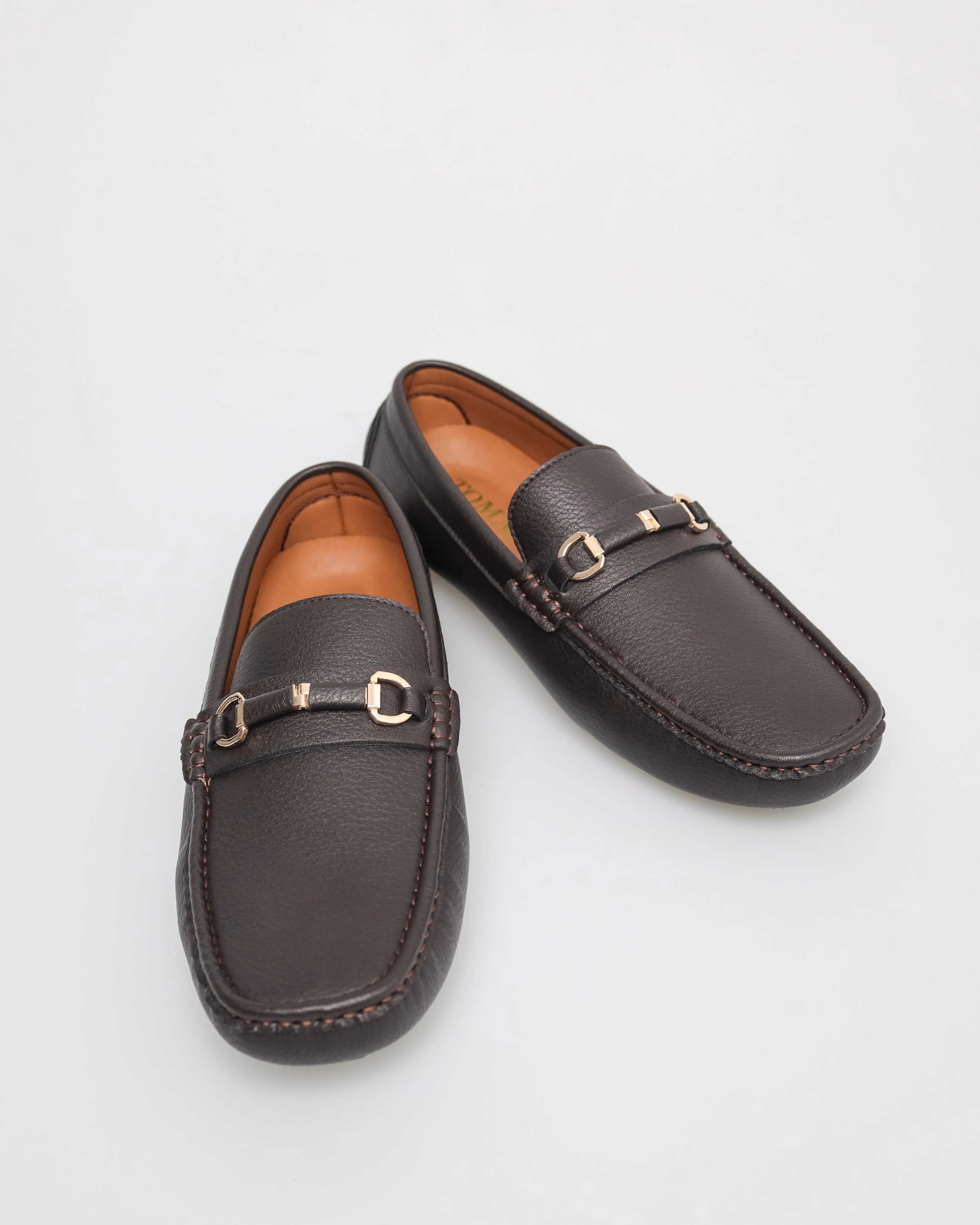 Tomaz C534 Men's Buckle Moccasins (Coffee)