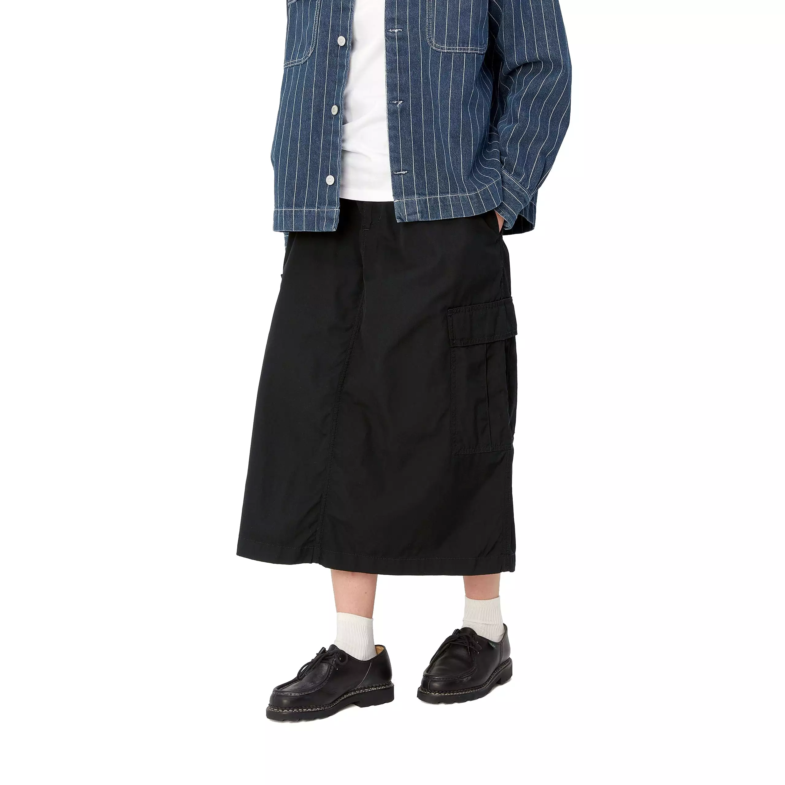 W' JET CARGO SKIRT BLACK RINSED