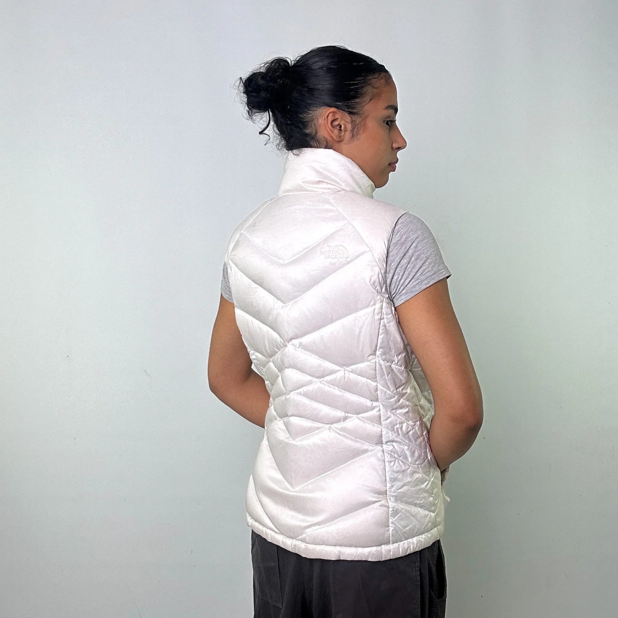 White 90s The North Face 550 Series Puffer Jacket Coat Gilet (L)