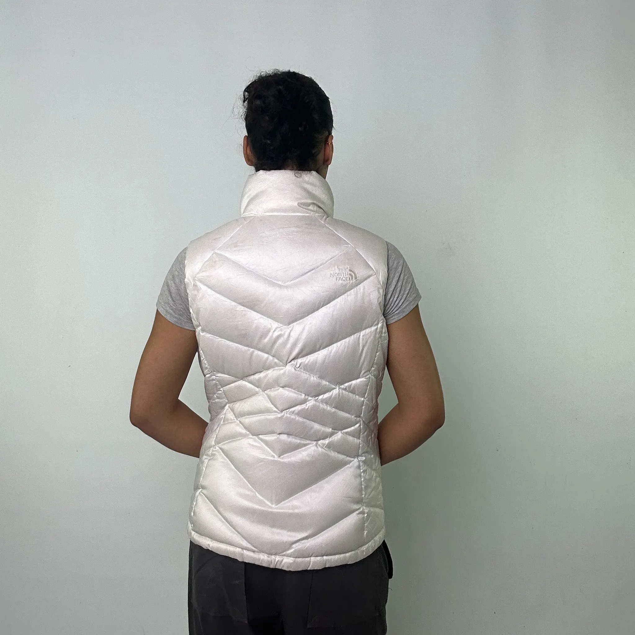 White 90s The North Face 550 Series Puffer Jacket Coat Gilet (L)