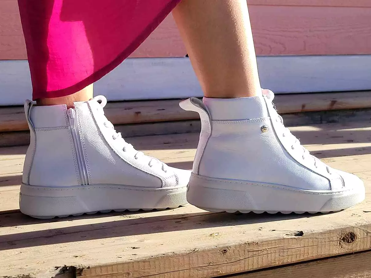 White Leather high top sneaker