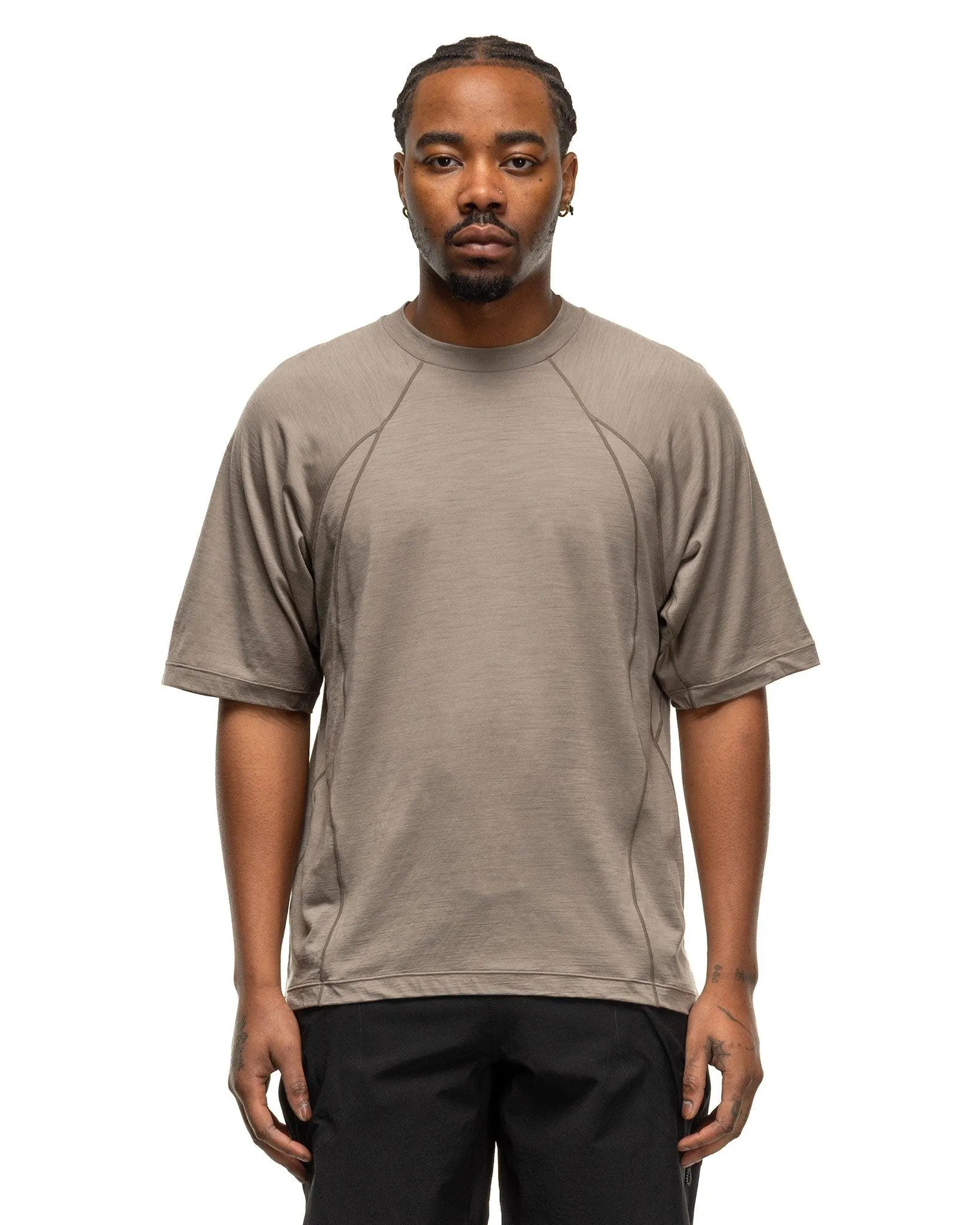 Wool T-Shirt Grey Beige